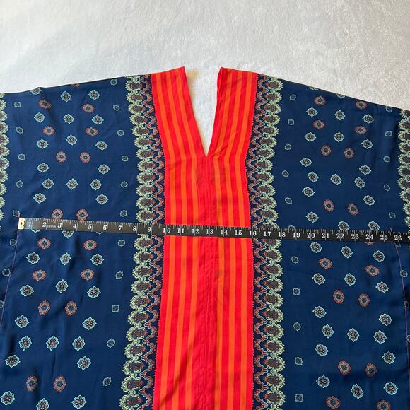 Romeo and Juliet Couture Short Sleeve Stripe Medallion Relax Fit Kaftan Top NEW - Picture 8 of 10